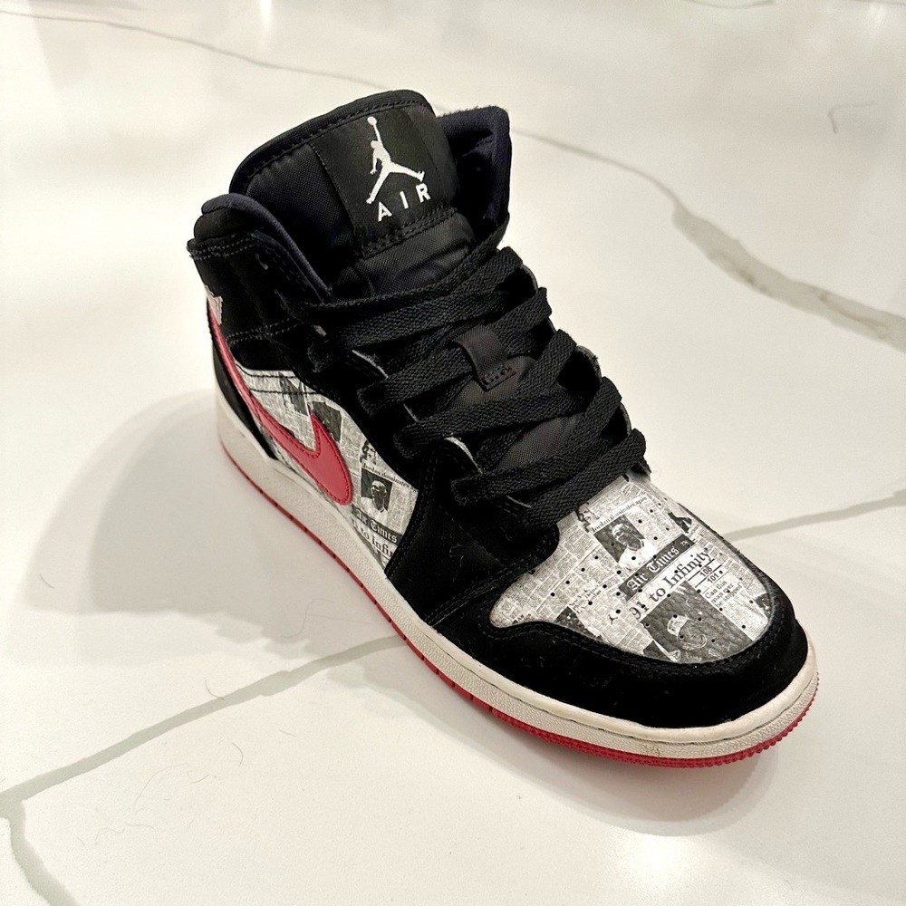 Jordan 1 mid news paper air times size 6.5 GS